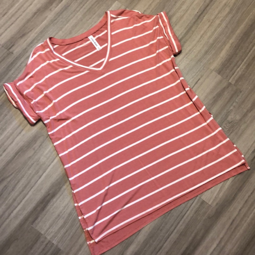V-neck Striped Top